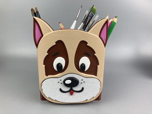 bolígrafo caja perro tema by 3dnestcz herramientas organizadores 3d print model - Mito3D