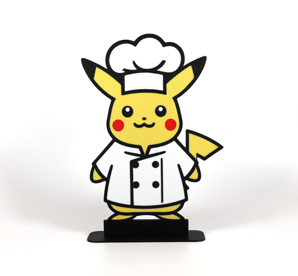 chef pikachu kitchen decoration by phaseworksca art 2d pokemon ornament multicolor nerd geek gift fun cute anime cartoon gaming nintendo gameboy nostalgia in costume 3d print model - Mito3D