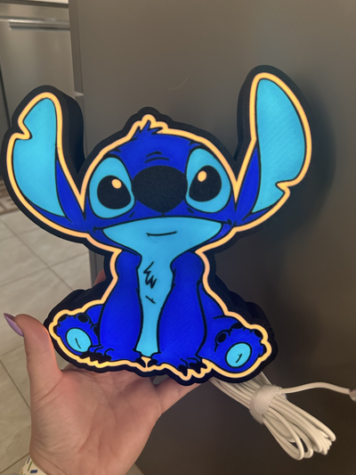 stitch light box by dylanslightboxes hobby & diy electronics led lamp lightbox liloandstitch 3d print model - Mito3D