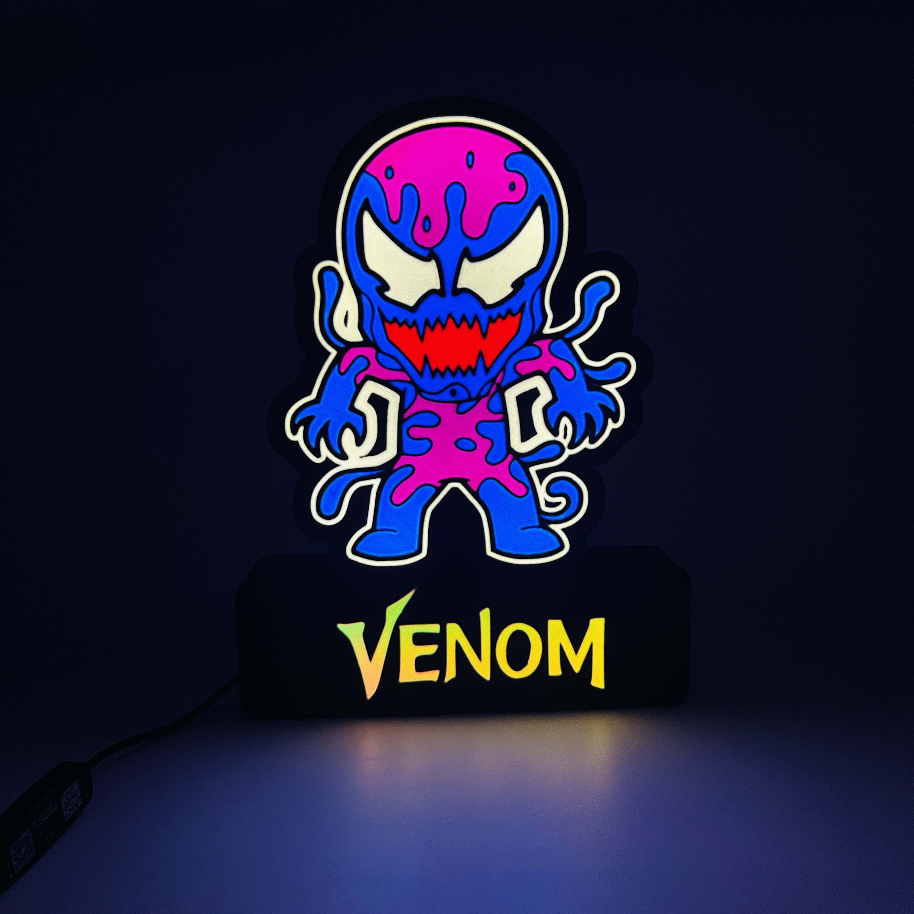 venom led lamp by smart3d gabriel gomes household decor light marvel ledlight marvelcomics marveluniverse ledlamp 3D print model - Mito3D