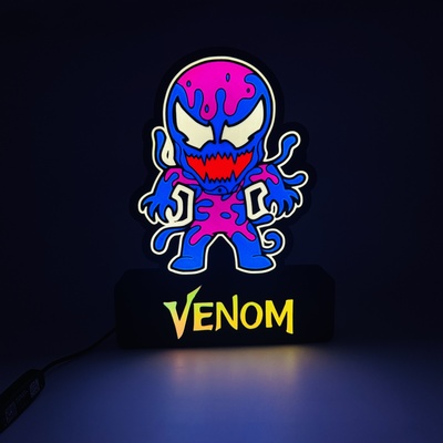 venom led lamp by smart3d gabriel gomes household decor light marvel ledlight marvelcomics marveluniverse ledlamp 3d print model - Mito3D