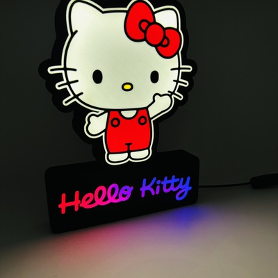 gatito lámpara by smart3d gabriel gomes casa decoración led tira llevada luz hola 3d print model - Mito3D