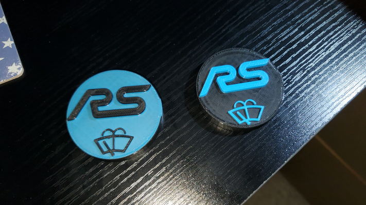 focus rs washer cap remixed by jawknee21 art signs & logos ford windshield 3d print model - Mito3D