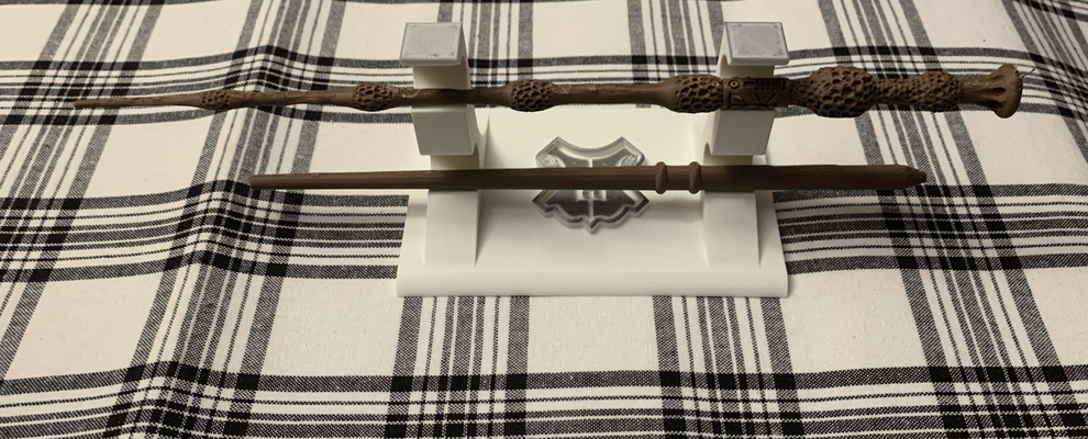 remix magic wand holder display - harry potter inspired holds two wands remixed by nairb3d props & cosplays harrypotter witch wizard hogwarts 3d print model - Mito3D