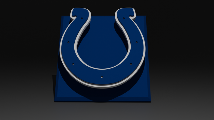 nfl indianapolis colts floating logo sign by hangardesigns art signs & logos indiana football multicolor sports 3d print model - Mito3D