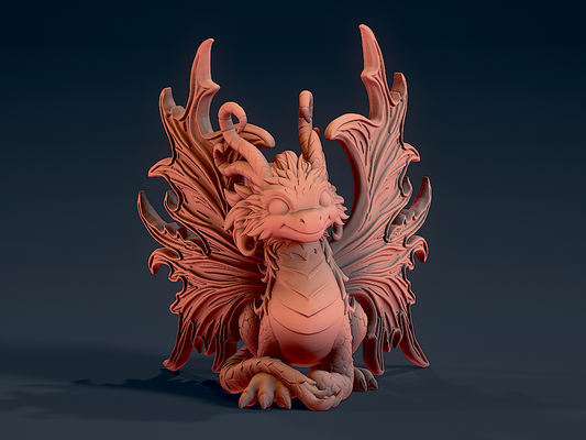mignonne dragon 3 by minichev miniatures créatures 3d print model - Mito3D
