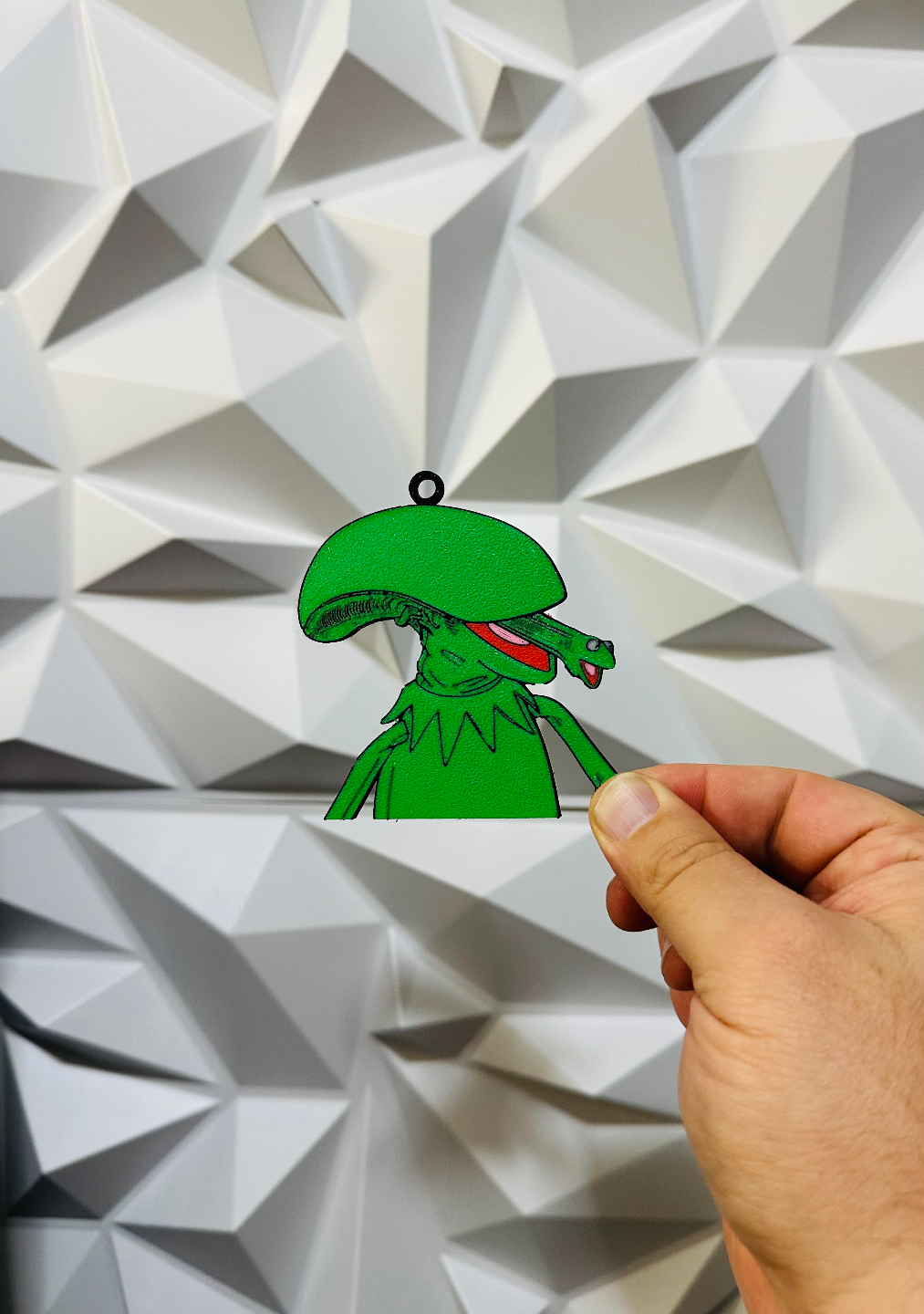 kermit xenomorph ornament by williams branchen haushalt dekor weihnachten 2023 2024 muppet xeno außerirdischer aliens kunst mauer zeichen 2d 3d dekoration dekorationen 3D print model - Mito3D