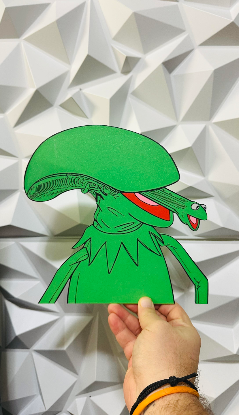 kermit xenomorph by williams branchen haushalt dekor xeno dekoriert dekorationen zuhause haus küche muppet außerirdischer aliens film freak weihnachten 3D print model - Mito3D