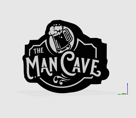 man cave light box by jj3d prints art signs & logos lightbox 3d print model - Mito3D