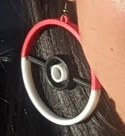 pokeball earrings ams by tapia3d fashion poke pokemon earring 3d print model - Mito3D