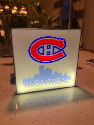 montreal canadenses caixa luz by tommy arma fogo arte sinais logotipos nhl ch conduziu 3d print model - Mito3D