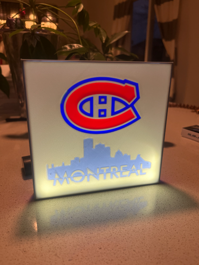 montreal kanadier leuchtkasten by tommy gewehr kunst zeichen logos nhl ch led 3d print model - Mito3D