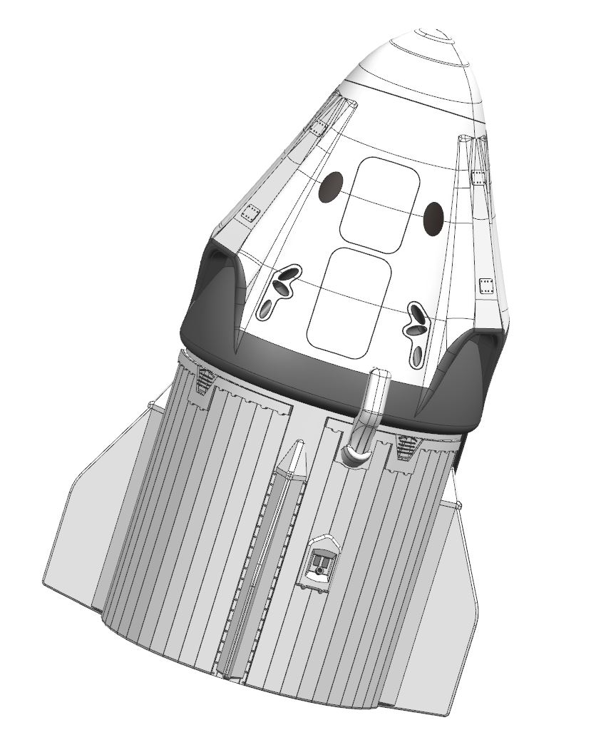 spacex drachen kapsel by attv85 hobby diy fahrzeuge platz 2024 3D print model - Mito3D