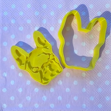 french bulldog cookiecutter stamp by dottyjune hobby & diy baking cookie cutter frenchie dog 3D print model - Mito3D