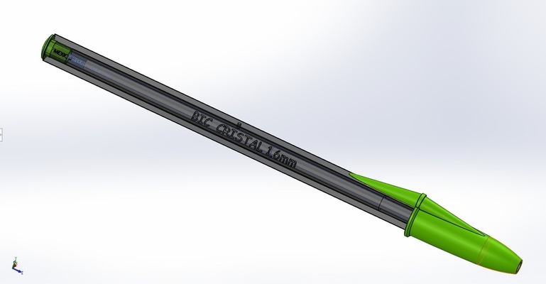 réplica caneta bic cristal 1 6mm escala by cafajeste designer educação engenharia 3d print model - Mito3D