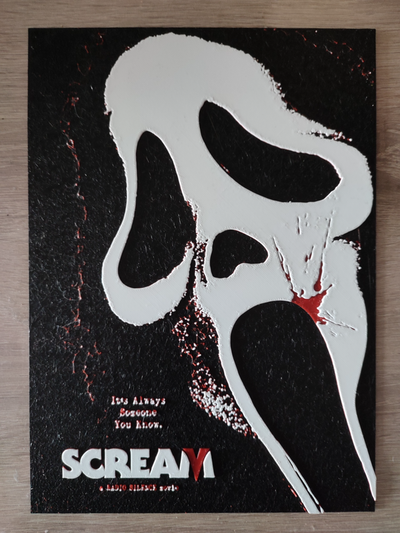 4-color hueforge scream movie poster by avdh 1983 art 2d 3d print model - Mito3D