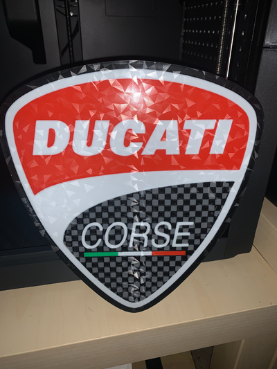 ducati conduziu caixa luz by gare sb arte sinais logotipos 3d print model - Mito3D