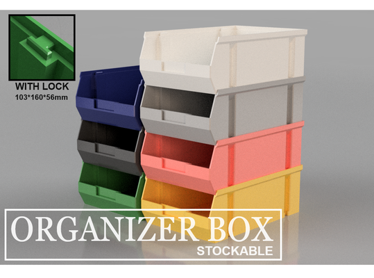 organizador caixa by abóbora ferramentas organizadores empilhável armazenamento parede pequeno 3d print model - Mito3D