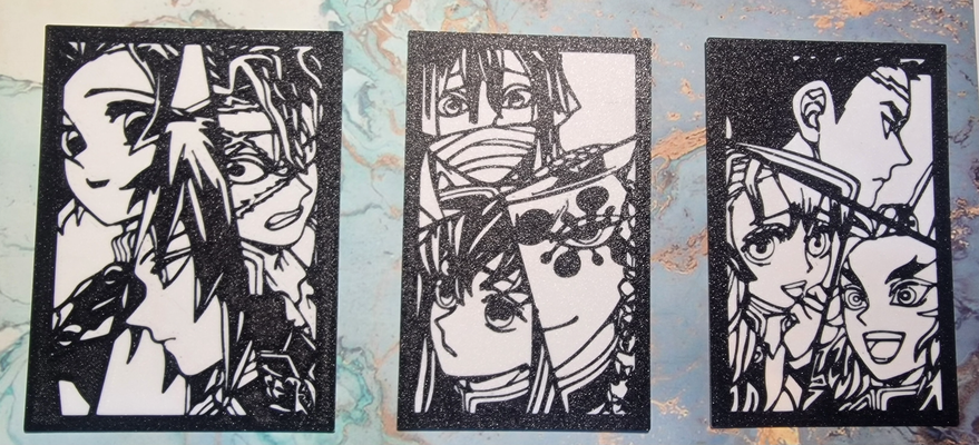 demonio asesino pilares hashira póster 3 paneles acoplable by thewallartguy arte modelos pilar kimetsunoyaiba kimetsu 3d print model - Mito3D