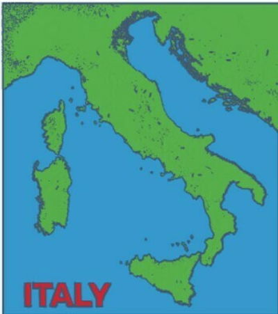 karte of italien by 3dprintedinspain kunst modelle land geographie welt ozean wasser 3d print model - Mito3D