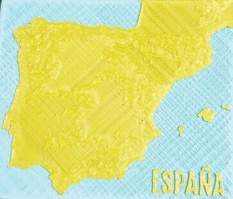 carta geografica of spagna by 3dprintedinspain arte modelli acqua geografia mondo sbarcare europa 3d print model - Mito3D