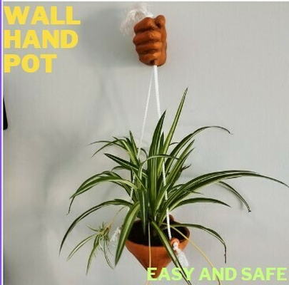 wall hand pot by 3dprintedinspain household garden decoration plants 3d print model - Mito3D