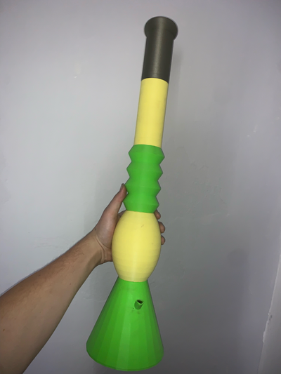 modular water bong pipe 63cm by adam van k education models weed ganja grinder smoke huge 3d print model - Mito3D
