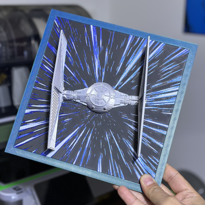 frame tie fighter in hyperspace by crazyfilament art models starwars star wars figther printinplace print place hue forge ams mmu movie space decor 3d print model - Mito3D
