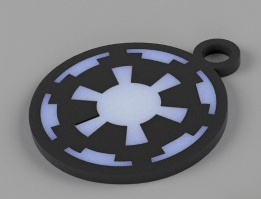 keychain imperial symbol - star wars theme by alexandre paixao 3d printer accessories chaveiro chave starwars 3d print model - Mito3D