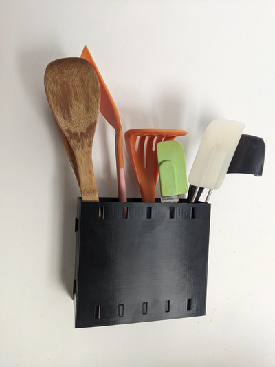 spatule ustensiles mur organisateur by royeiror ménage maison modèles cuisine accessoires boîte mural organiseur égouttoir ustensile titulaire soutien 3d print model - Mito3D