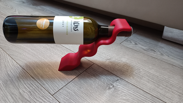 equilibrio vino botella soporte remezclado by markyzek casa decoración viticultor vaso regalo parilla partido barbacoa fiesta beber bebiendo 3d print model - Mito3D