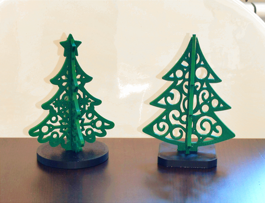 2 mini christmas trees by archork household festivities 2023 2024 tree assemble assemblyrequired decor 3d print model - Mito3D