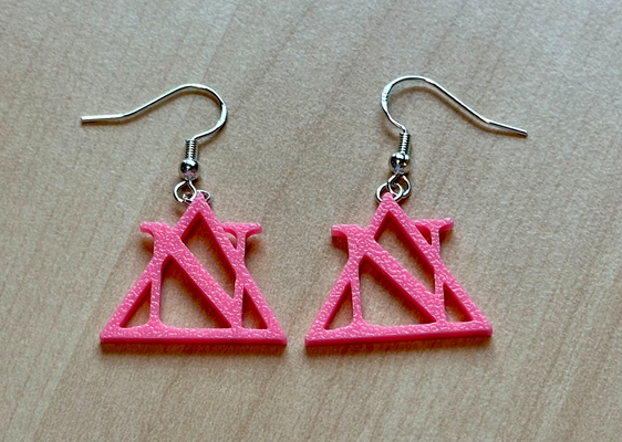 delta nu earrings legally blonde musical by technocardic fashion sorority pink theater broadway 3d print model - Mito3D
