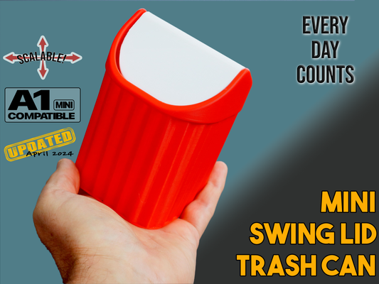 mini swing coperchio spazzatura può by giorno conta domestico casa modelli bidone cestino riciclare conservazione bagno accessori 3d print model - Mito3D