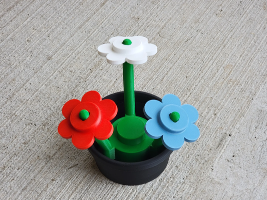 lego inspiré fleurs pot a1 mini axe 18cm remixé by maker1o1 ménage décor mignonne accueil maison décoration cadeau idée mise l'échelle 3d print model - Mito3D