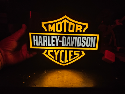 harley lumière boîte by joshdusseau art panneaux logos davidson 3d print model - Mito3D