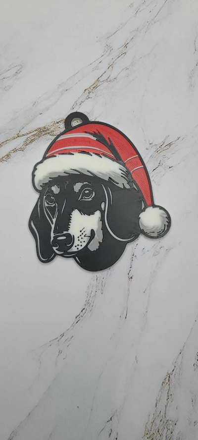 festlich wiener hund by abonnieren kunst 2d weihnachten ornament 3d print model - Mito3D