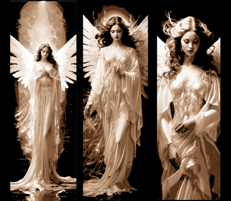 celestial mensajero angeles conjunto of 3 marcadores by recuerdos mclanes arte 2d forja sombreros religioso ángel marca marcador libro 3d print model - Mito3D