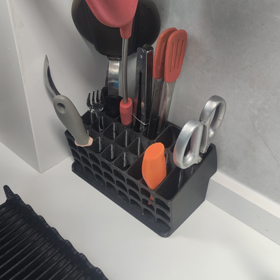 untensils cucina utensili titolare supporto by reversea domestico casa modelli stoviglie 3d print model - Mito3D