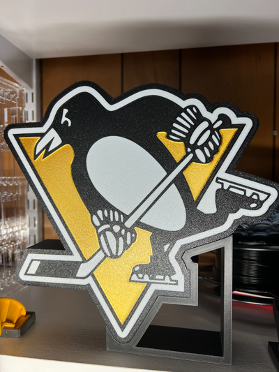 pittsburgh penguins light box by deezprints art signs & logos hockey 3d print model - Mito3D