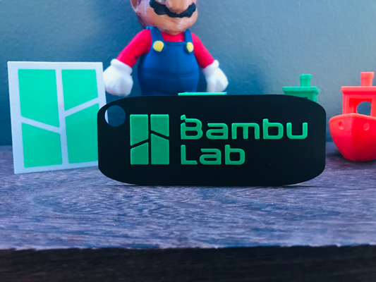 bambu labs keychain by printedbyjohn art signs & logos test multi color bambuams keychainaccesory accessory accessories gift black green bam cool thingiverse 3d print model - Mito3D