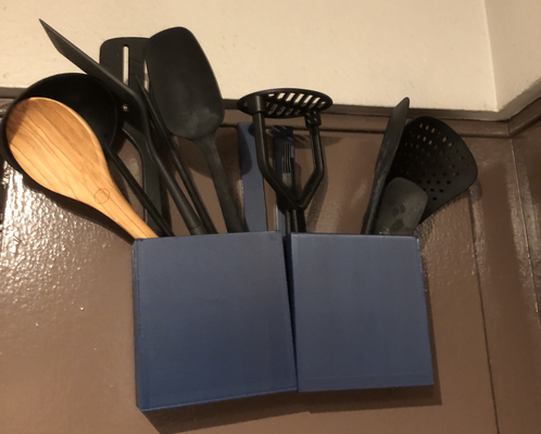 kitchen utensil holder - cabinet hook by miscprinter household house models nosupport supportfree 3d print model - Mito3D
