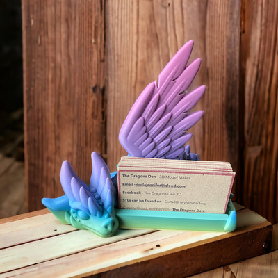 dragon business card holder by dragons den household office flower 3d print model - Mito3D