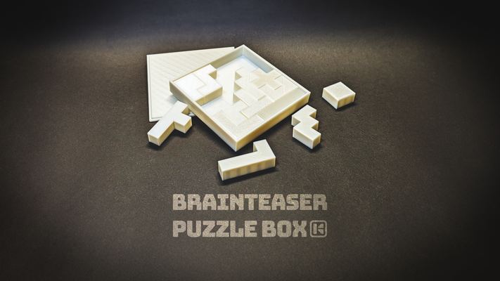 brainteaser puzzle box by kawesky toys & games puzzles logic logicgame logicpuzzle gift giftideas gifts mind mindchallenge interactive iq iq500 fun game problemsolving problem solving 3d brain teaser stockingfiller stocking stuffer 3d print model - Mito3D