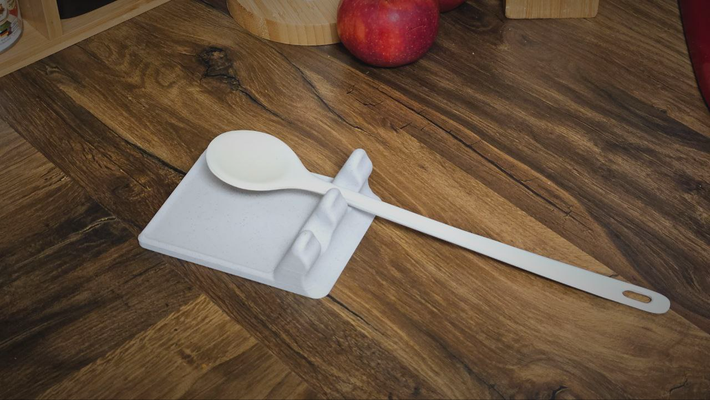 arrotondato cucina cucchiaio riposo by vhart0 domestico casa modelli accessori porta utensile titolare supporto forte strudy robusto 3d print model - Mito3D