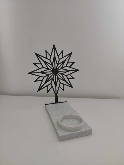 chá leve vela suporte noel estrela by satisartes casa festividades decoração natal caseira 2023 candelabro luz 3d print model - Mito3D