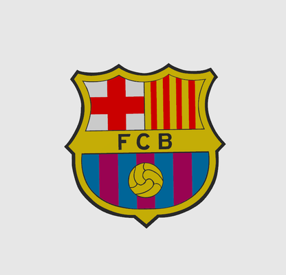 fc barcelona logo by 3dprintcess art signs & logos barca fcbarca club espanol spanien spain league soccer football fussball 3d print model - Mito3D