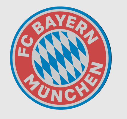 fc bayern munich logo by 3dprintcess casa decoración pared arte fcb waphen deporte bundesliga fútbol fútbol 3d print model - Mito3D
