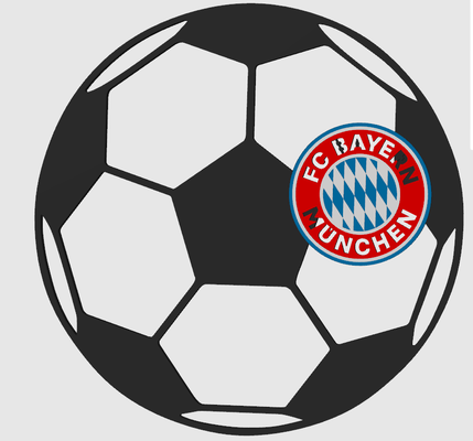 fc bayern münchen logo ball mauer kunst by 3dprintcess 2d fcb fußball fussball bundesliga 3d print model - Mito3D
