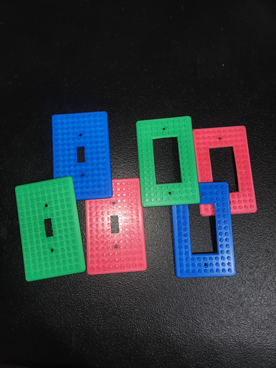 brick building block - light switch plates by nnamrakk hobby & diy plate bricks 3d print model - Mito3D